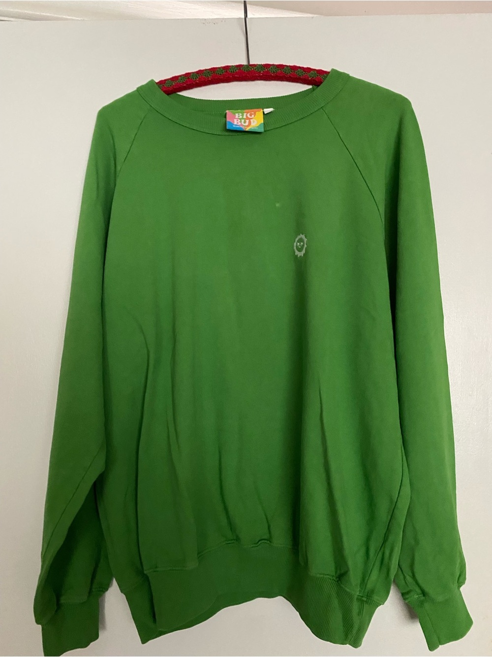 Big bud press raglan sweatshirt. Apple green xl